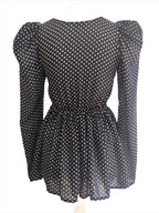 Niya black polka dotted top