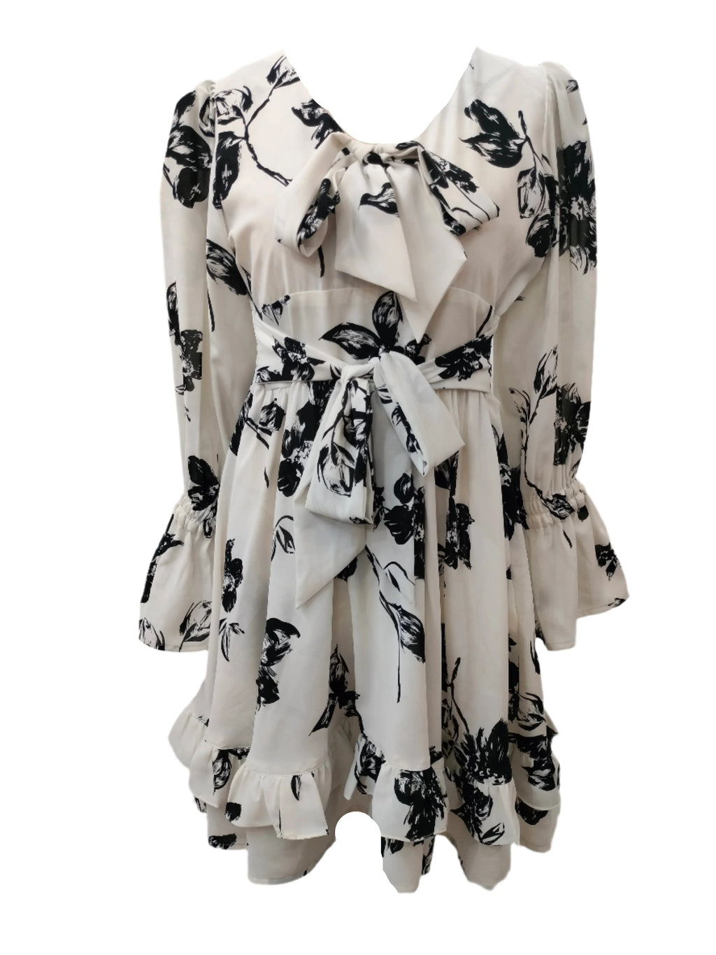 Blossom Black White Mini Dress