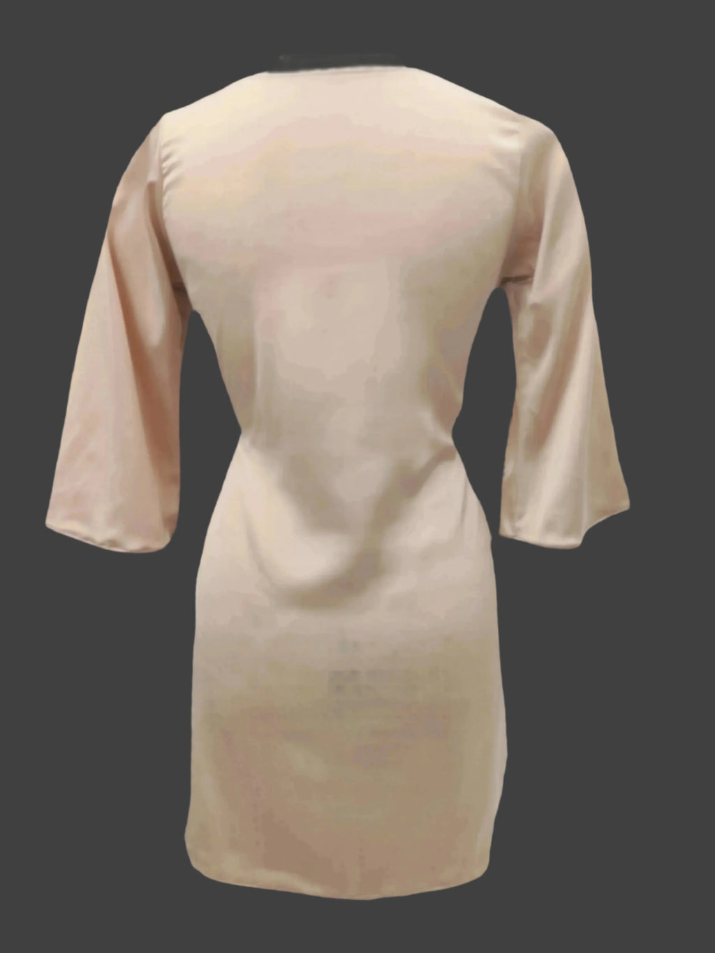 Nisha Beige Black Premium Satin Kameez
