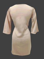 Nisha Beige Black Premium Satin Kameez
