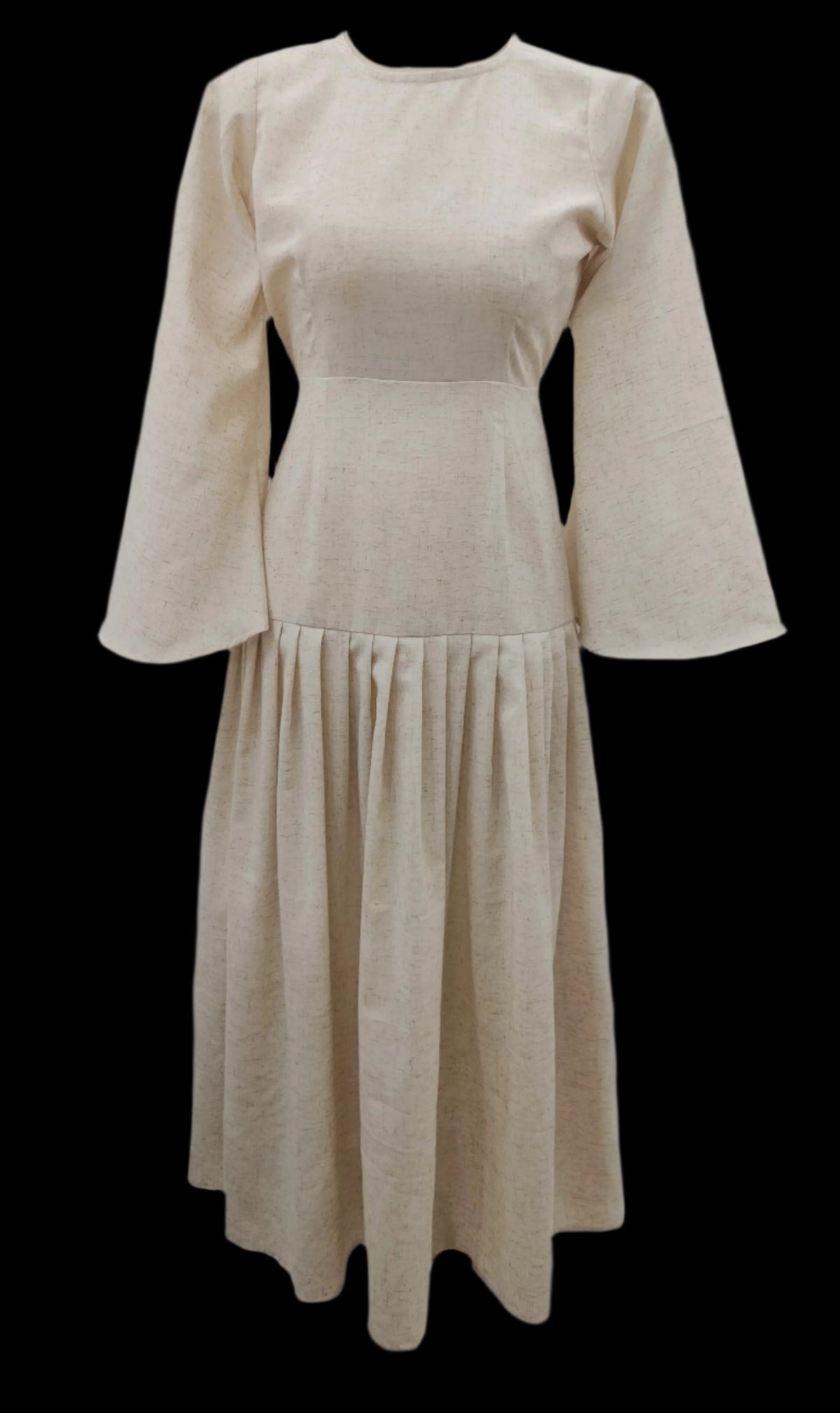 Edna Off White Maxi Dress With Brown Belt
