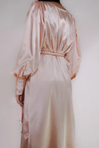 Rosana rose pink satin wrap dress