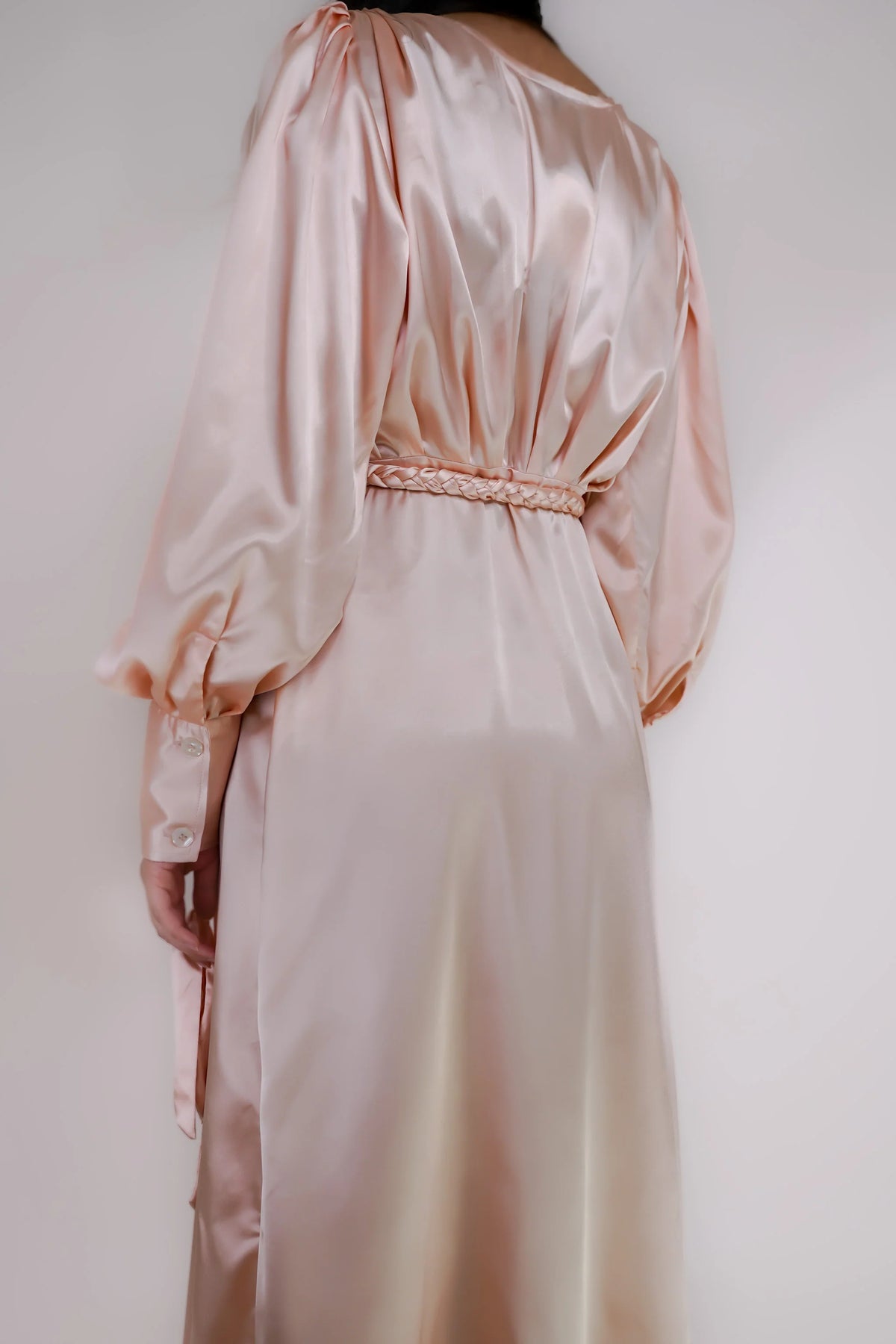 Rosana rose pink satin wrap dress