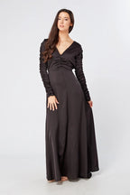 Ella Black Crepe Maxi Dress