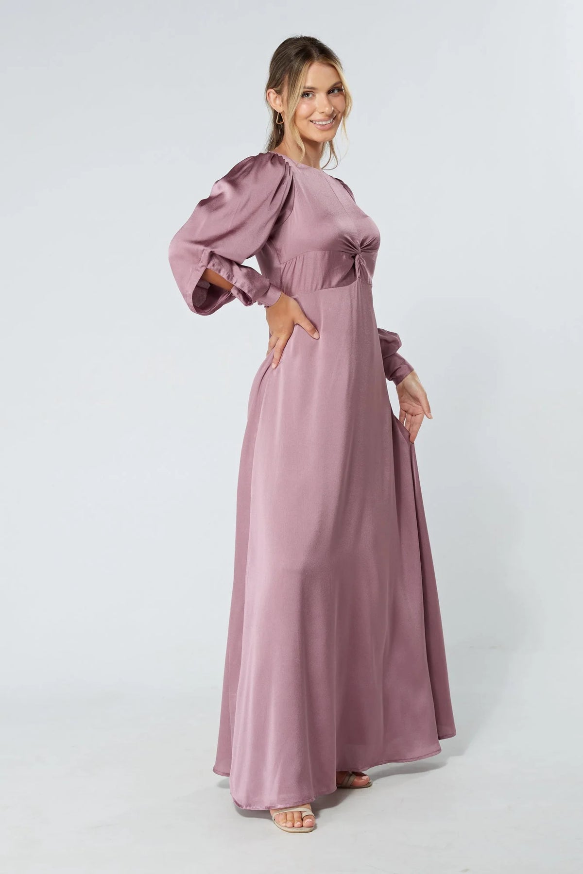 Lila Knotted Front Lilac Maxi Dress