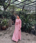 Elora floral printed pink maxi dress