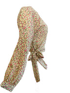 Khloe green floral printed crop top
