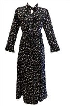 Priscilla black floral maxi dress