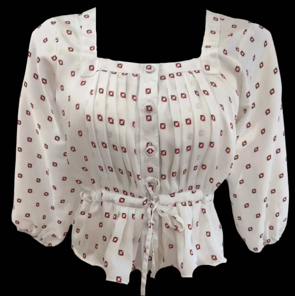 Stella White Vintage Buttoned Blouse