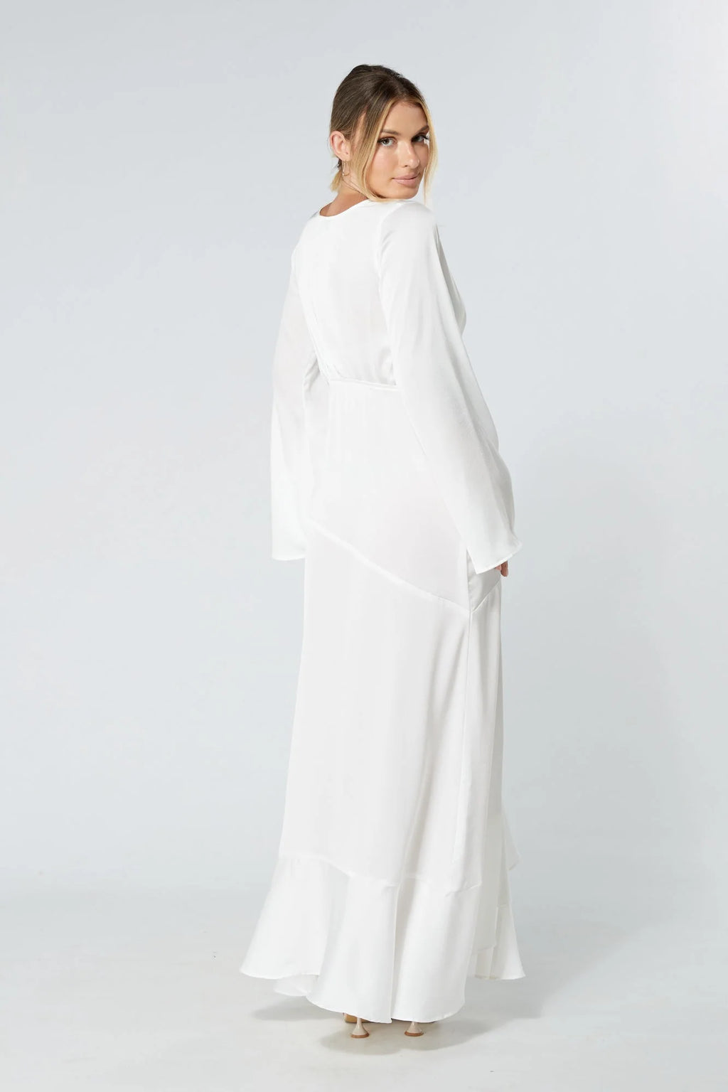 Lucia Kimono Sleeves Maxi Dress White