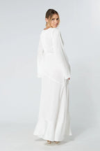 Lucia Kimono Sleeves Maxi Dress White