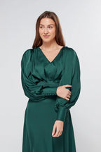 Layla Emerald Green Satin Maxi Dress
