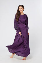 Lila Purple Knotted Front Soft Crepe Maxi Dress