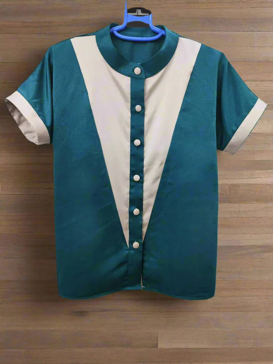 Zuri Teal Beige Shirt