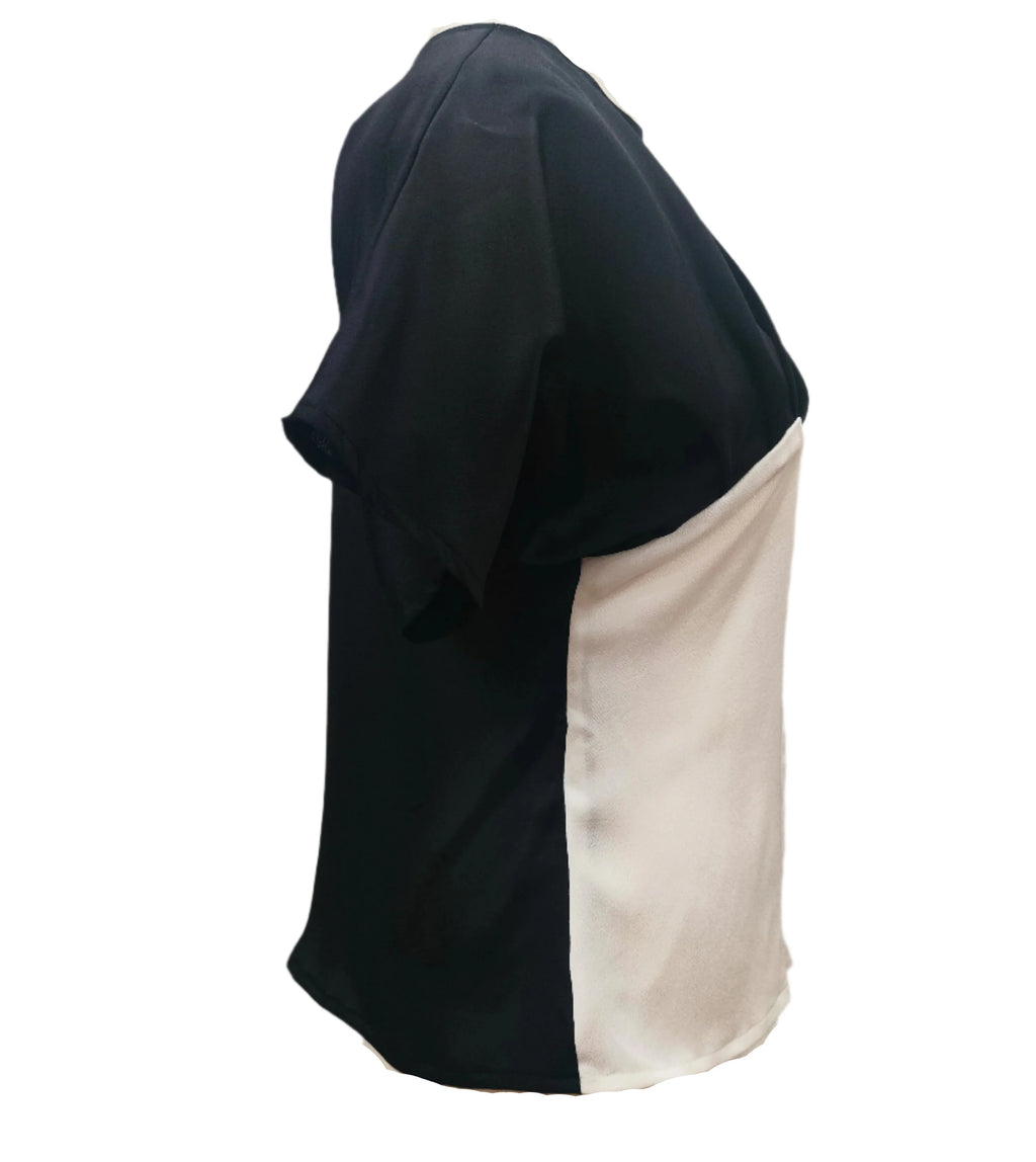 Yanina Black White Top