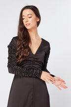 Ella Black Crepe Maxi Dress