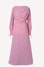 Elora floral printed pink maxi dress