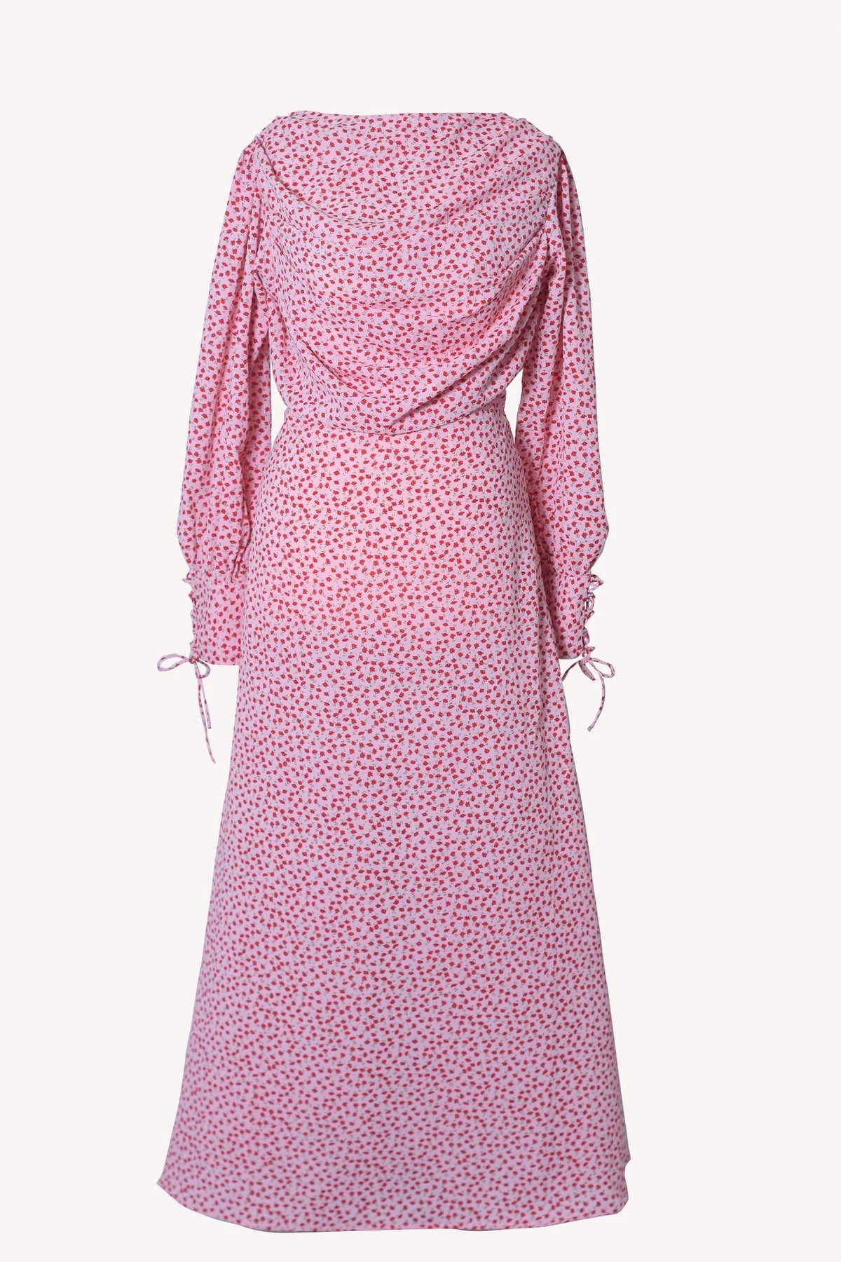 Elora floral printed pink maxi dress