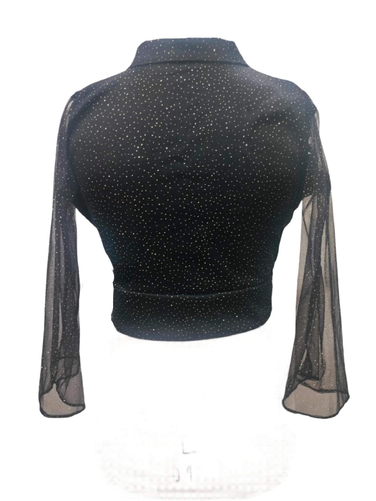 Diana Black Glitter Crop Top