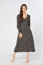Jinora black midi dress
