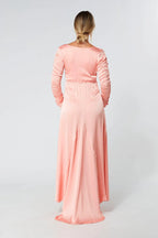 Ella Blush Nude Crepe Maxi Dress