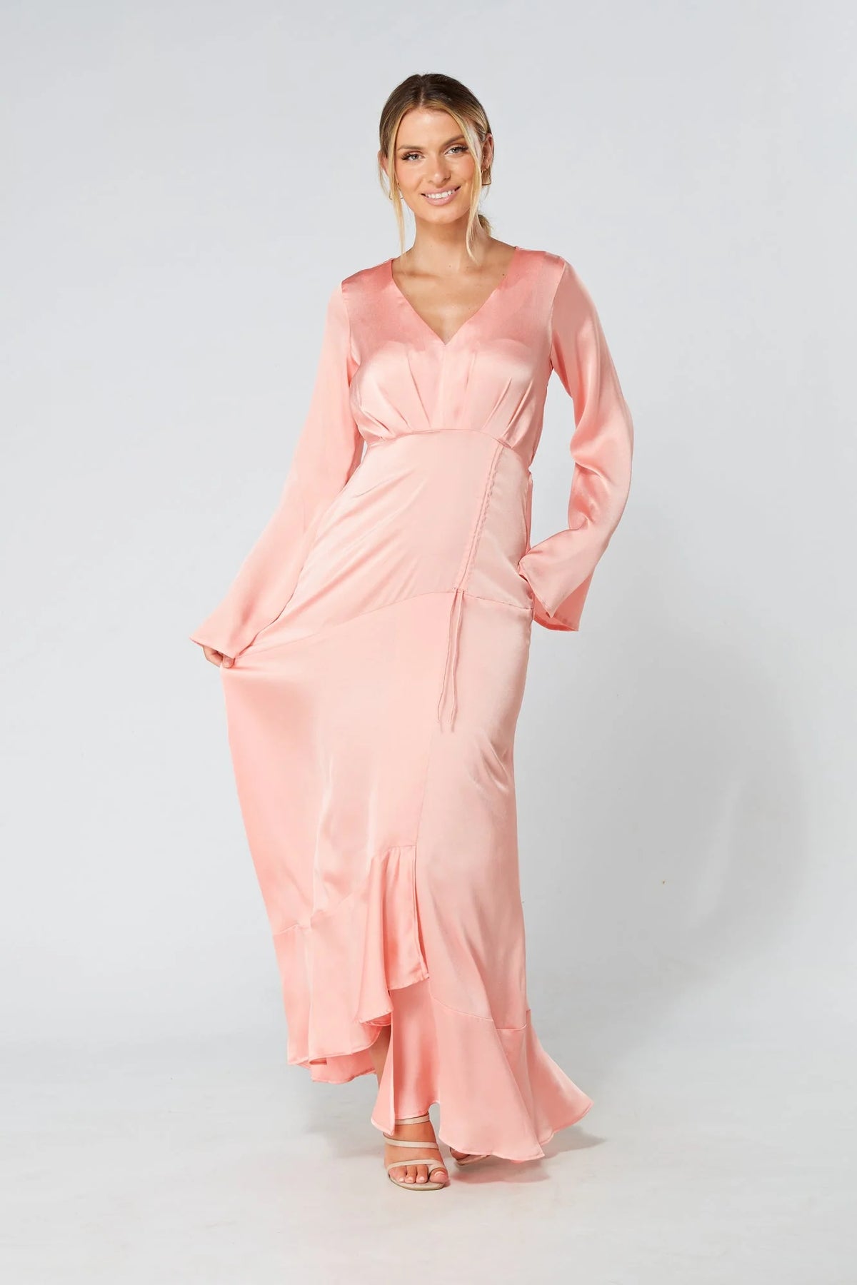 Lucia Blush Kimono Style Maxi Dress