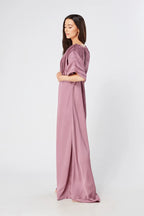 Josephine Lilac Satin Maxi Dress