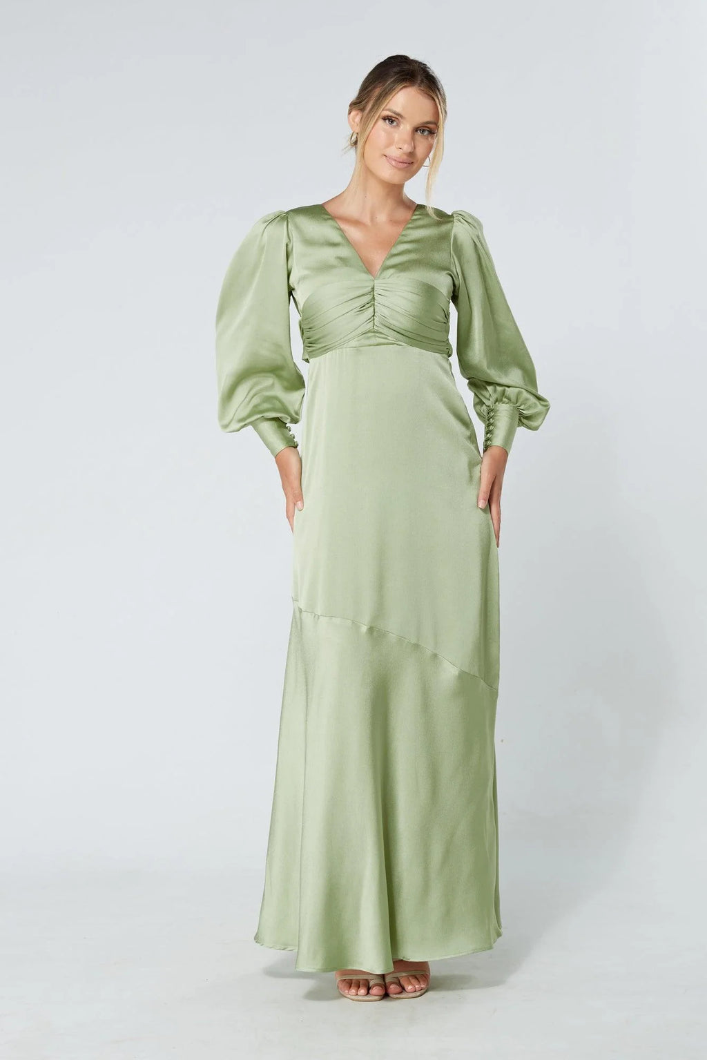 Naomi Olive Green Maxi Dress