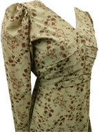 Phyllis green printed midi dress