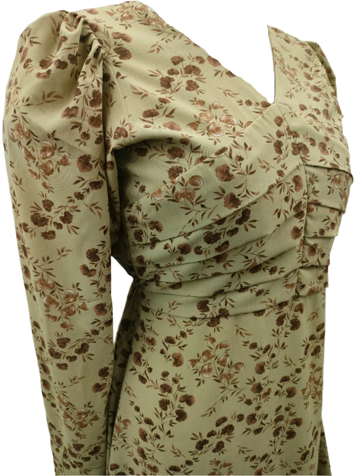 Phyllis green printed midi dress