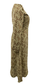 Phyllis green printed midi dress