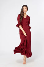 Francesca Satin Feel Red Midaxi Dress