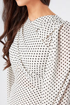 Mollie Black And White Dotted Midi Dress
