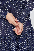 Nikita Navy Dotted Midi Dress