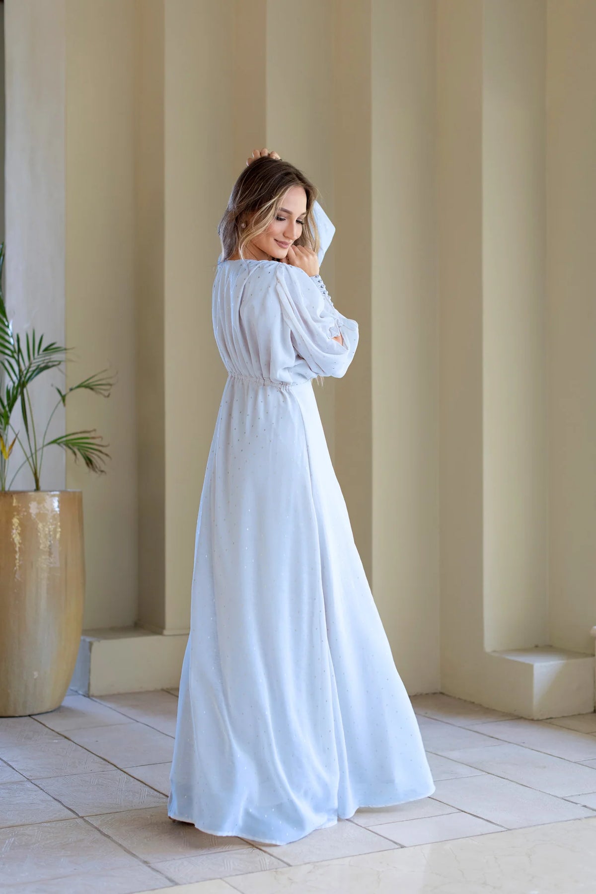 Seline Light Blue Chiffon Maxi