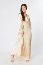 Gabriella Ivory Cream Maxi Satin Dress