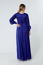 Delilah Cobalt Blue Satin Maxi Dress