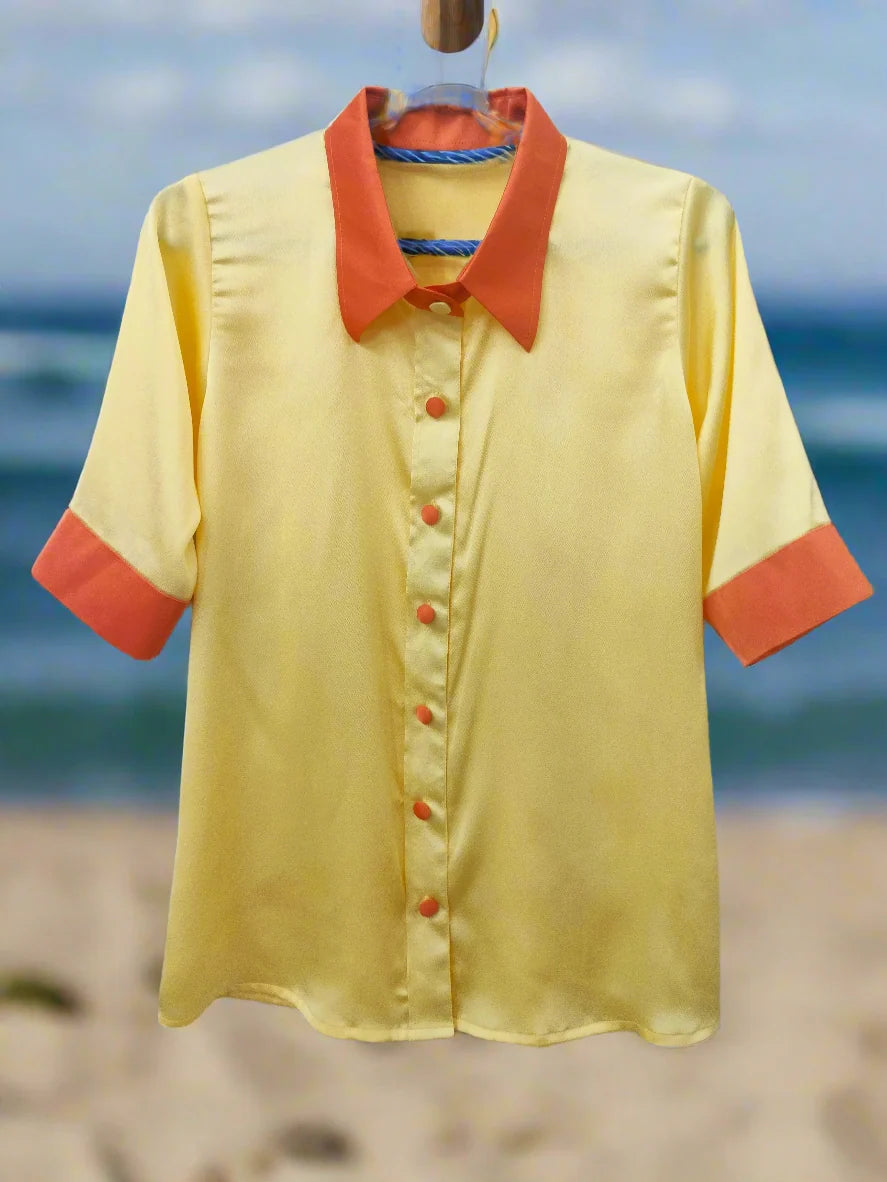 Moana Yellow Plain Beach Shirt