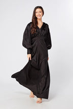 Colette Black Satin Maxi Gown