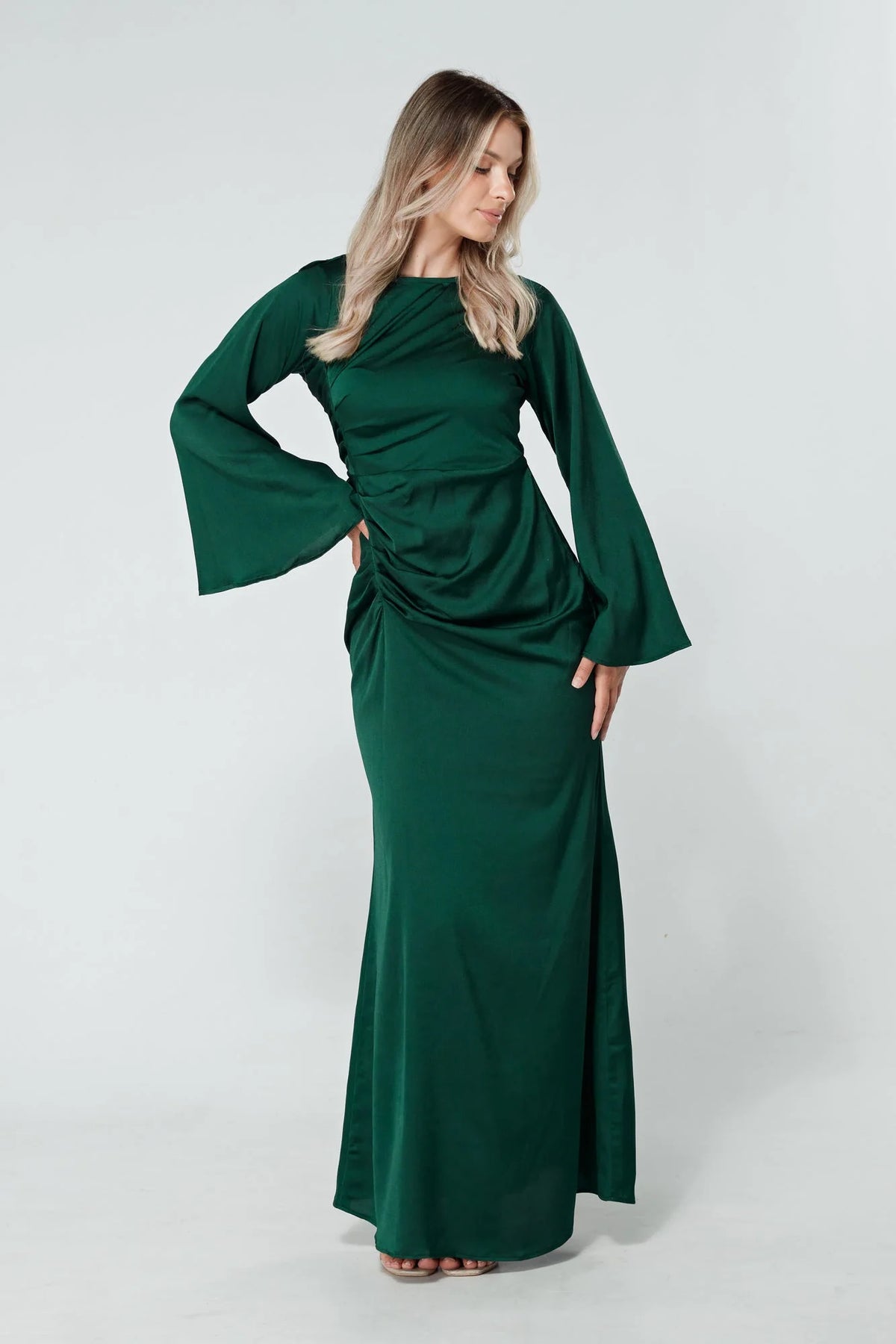 Malika Dark Green Maxi Dress