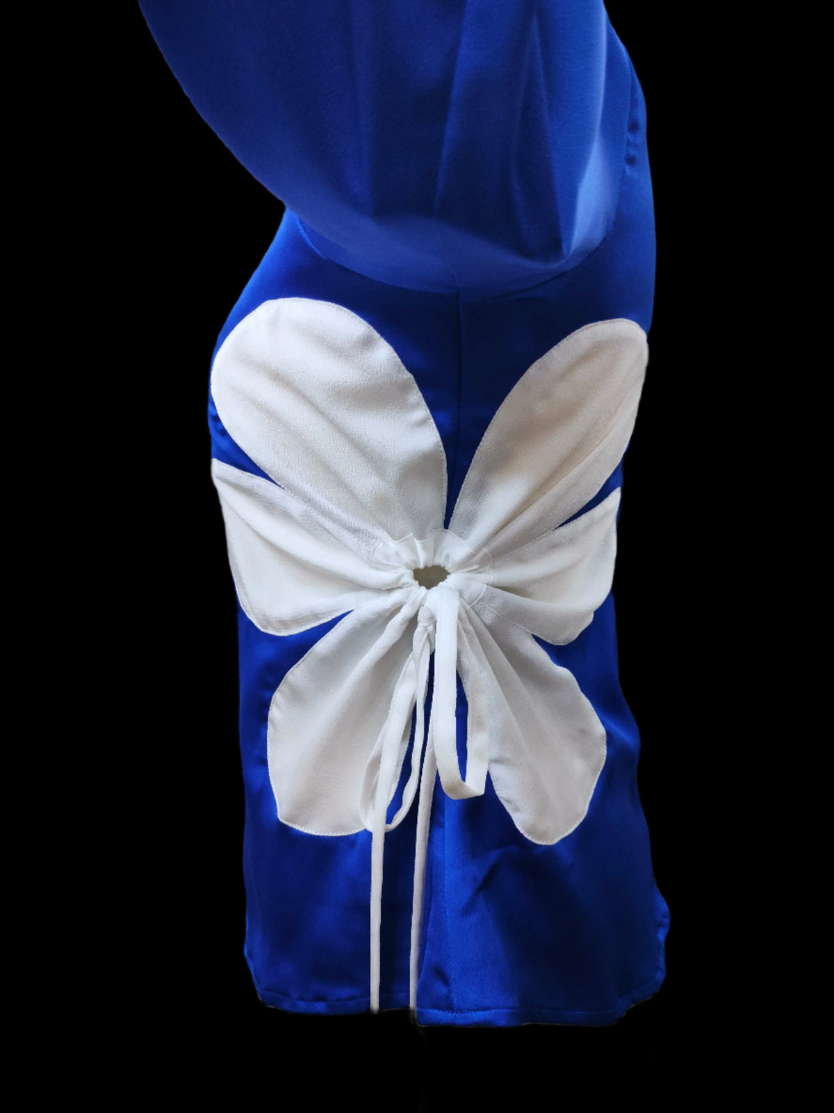 Indigo Blue White Top With Drawstrings