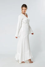 Lucia Kimono Sleeves Maxi Dress White
