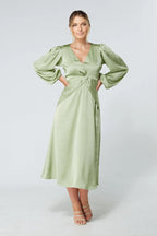 Calissa Olive Crepe Midaxi Dress