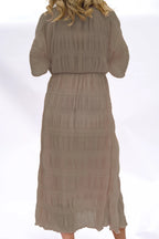 Rosie dark beige maxi dress with wide sleeves