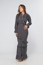 Anais Black And White Dotted Maxi Dress