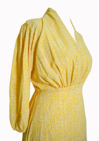 Fiona yellow midi dress