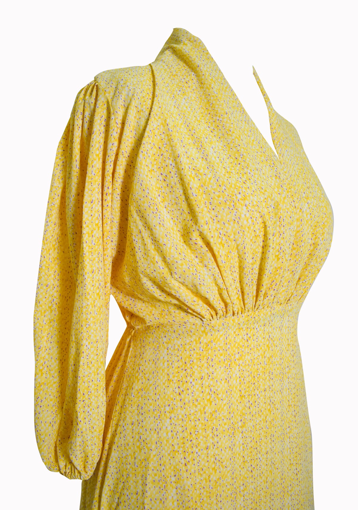 Fiona yellow midi dress