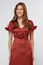 Safira Dark Copper Maxi Dress