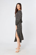 Jinora black midi dress