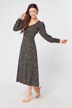 Jinora black midi dress